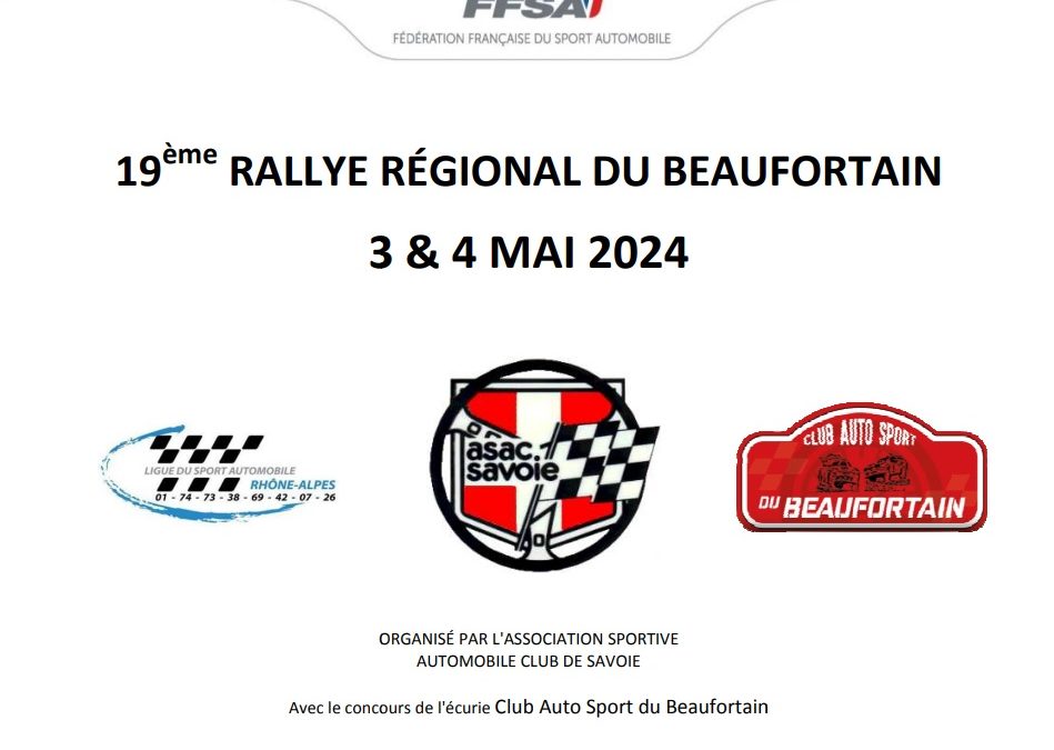 Rallye Régional du Beaufortain 2024: Ouverture des engagements dans 1 mois !